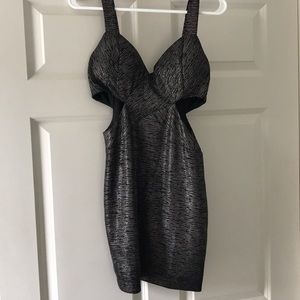Metallic grey dress w/ cutouts